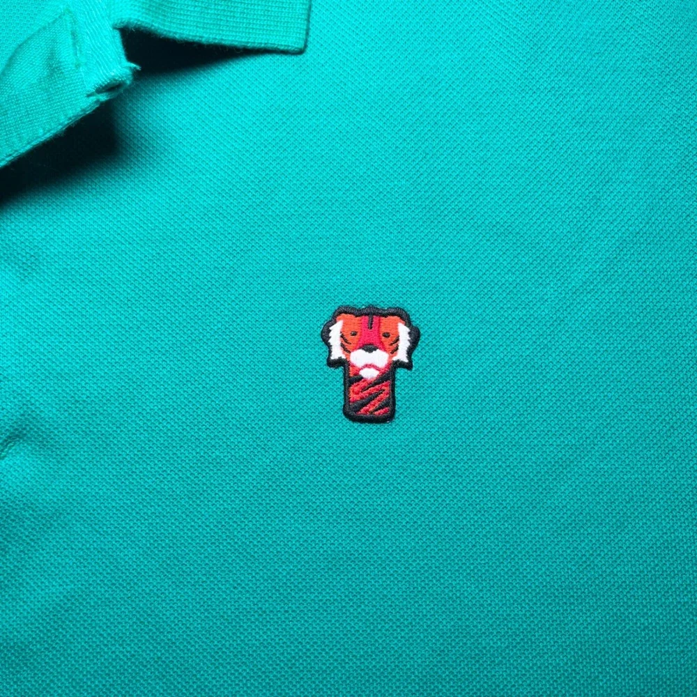 Nike‎ Polo Shirt Mens XL Green Tiger Woods Frank Logo Dri-FIT Pique